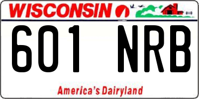 WI license plate 601NRB