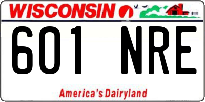 WI license plate 601NRE