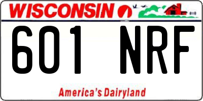 WI license plate 601NRF
