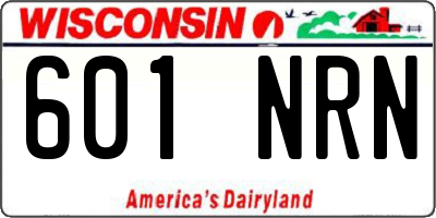 WI license plate 601NRN