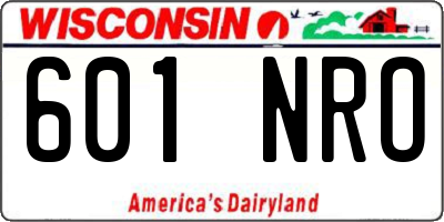 WI license plate 601NRO