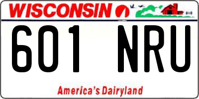 WI license plate 601NRU