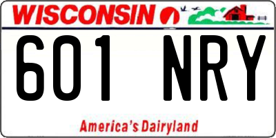 WI license plate 601NRY