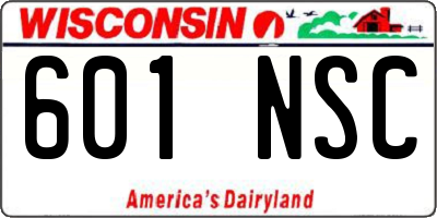 WI license plate 601NSC