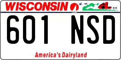 WI license plate 601NSD
