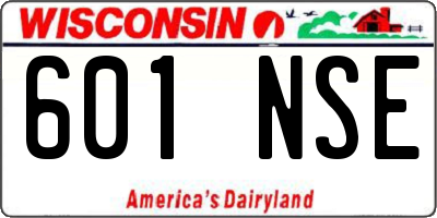 WI license plate 601NSE