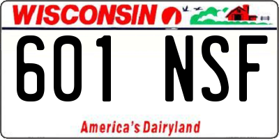 WI license plate 601NSF