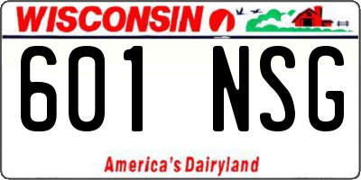 WI license plate 601NSG