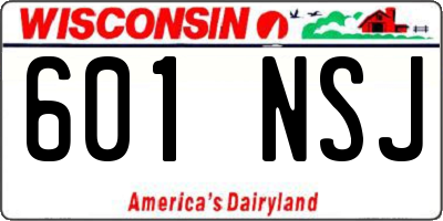 WI license plate 601NSJ
