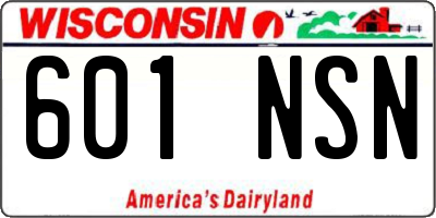 WI license plate 601NSN