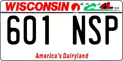 WI license plate 601NSP