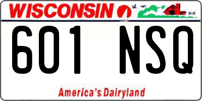 WI license plate 601NSQ
