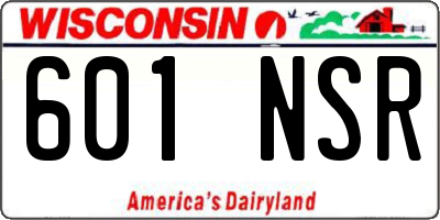 WI license plate 601NSR