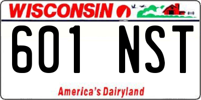 WI license plate 601NST