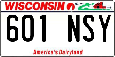 WI license plate 601NSY