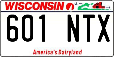 WI license plate 601NTX