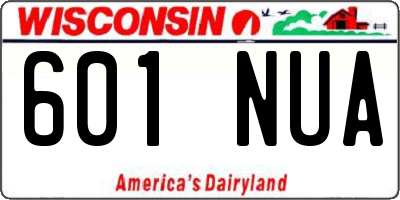 WI license plate 601NUA