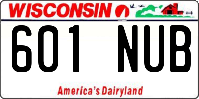 WI license plate 601NUB