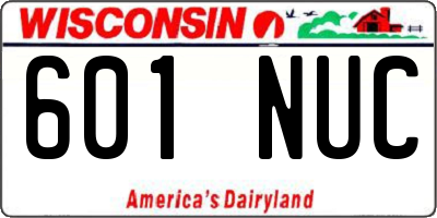 WI license plate 601NUC