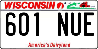 WI license plate 601NUE