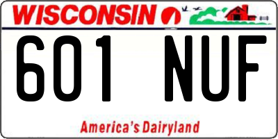 WI license plate 601NUF