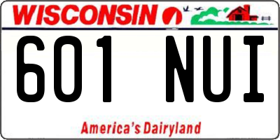 WI license plate 601NUI
