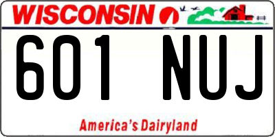 WI license plate 601NUJ