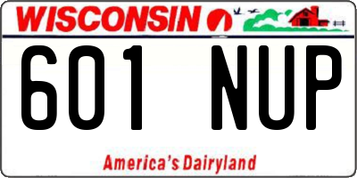 WI license plate 601NUP