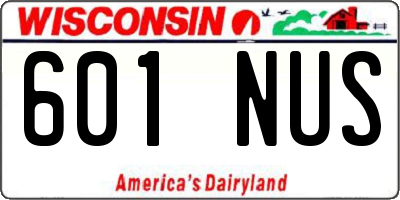 WI license plate 601NUS