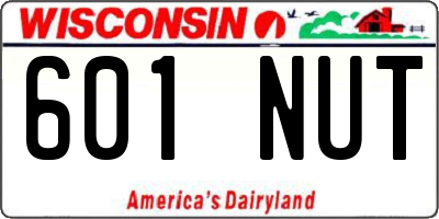 WI license plate 601NUT