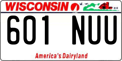 WI license plate 601NUU
