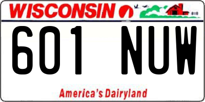 WI license plate 601NUW