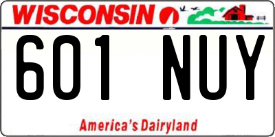 WI license plate 601NUY