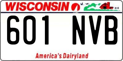 WI license plate 601NVB
