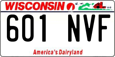 WI license plate 601NVF