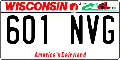 WI license plate 601NVG