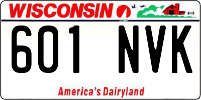 WI license plate 601NVK