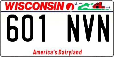 WI license plate 601NVN