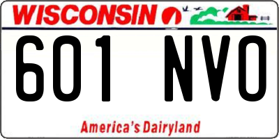 WI license plate 601NVO