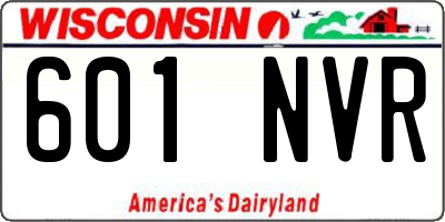 WI license plate 601NVR