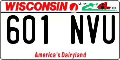 WI license plate 601NVU