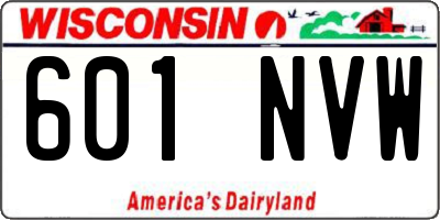 WI license plate 601NVW