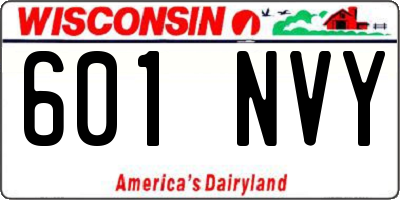 WI license plate 601NVY