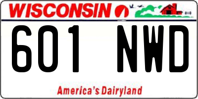WI license plate 601NWD