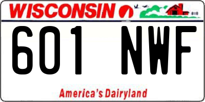 WI license plate 601NWF