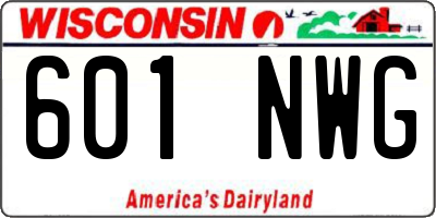 WI license plate 601NWG