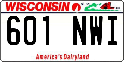 WI license plate 601NWI