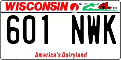 WI license plate 601NWK
