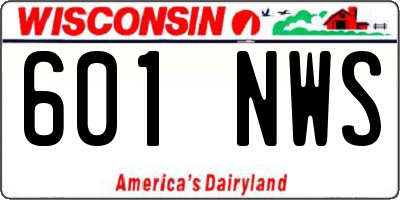 WI license plate 601NWS