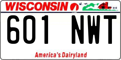 WI license plate 601NWT